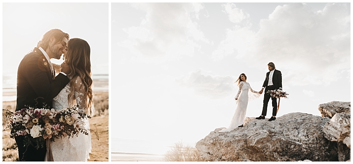 Elopement on top of the rocks at antelope island