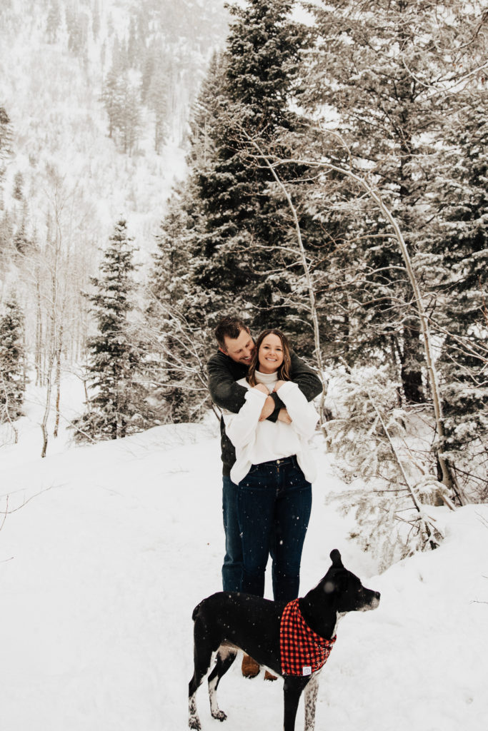 Engagement Photos in Winter at Sundance Ski resort 