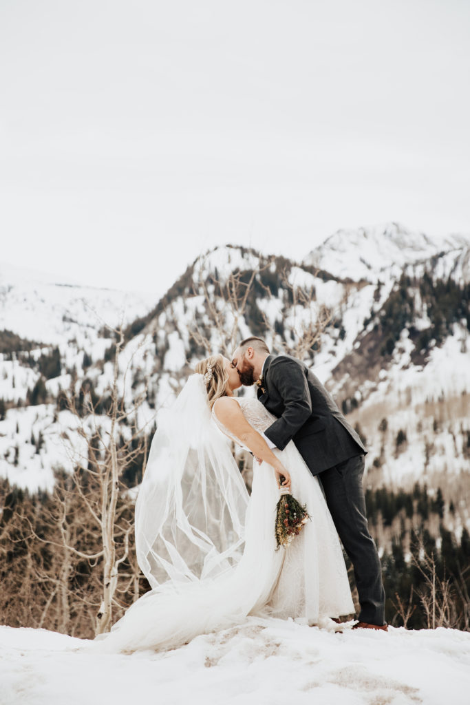 elopement in big cottonwood canyon
overlooking brighton ski resort
